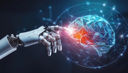 Nanotechnology images, Digital DNA structure wallpaper, nanotechnology where an artificial intelligent wire robot hand is connecting the brain,