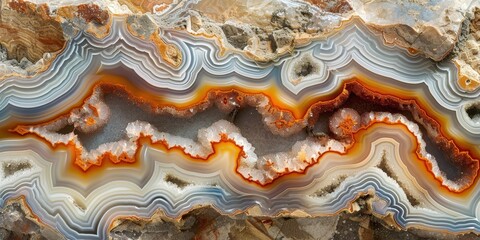 Poster - Agate Stone with Intricate Patterns and Colors