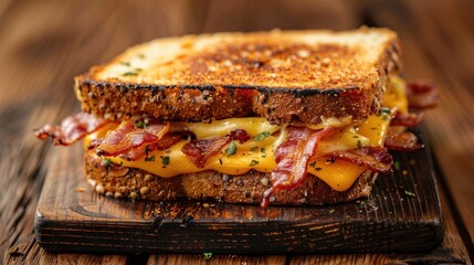 Sticker - Bacon, Cheese, and Grilled Bread Sandwich