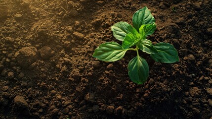 Sticker - A Single Sprout Emerging From Dark Soil