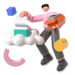 © kerismaker - Cloud Data Project Development 3D Illustration