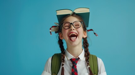 Canvas Print - The student with book hat