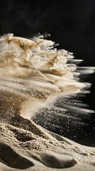 Wall Mural - Blowing Sand Isolated on Black Background