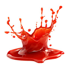 Wall Mural - Splash of ketchup tomato sauce isolated on transparent background remove png, Clipping Path