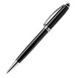 © Jenjira - Elegant black ballpoint pen with shiny silver accents. Ideal for professional and personal use. Perfect for writing and signing.