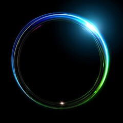 Wall Mural - A circular lens flare. A rotational galaxy abstract. A beautiful ellipse border. A shining hole. Rotational lines. Energy elements. Space for a message. An abstract ring background.