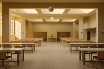 Canvas Print - Canteen architecture classroom cafeteria.