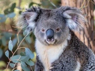 Poster - Closeup of a curious koala in the australian bush