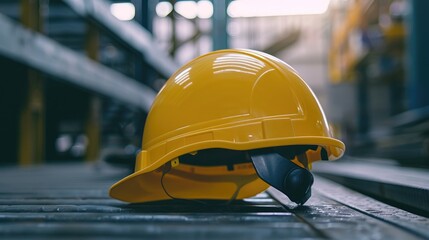 Safety prioritized with yellow helmet in the workplace