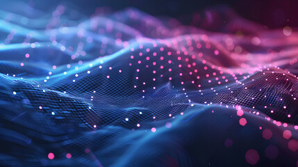 Wall Mural - abstract technology particles lines mesh background