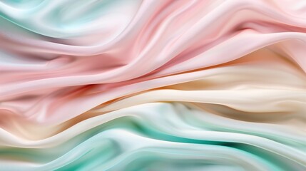 Elegant fabric waves in soft pastel colors
