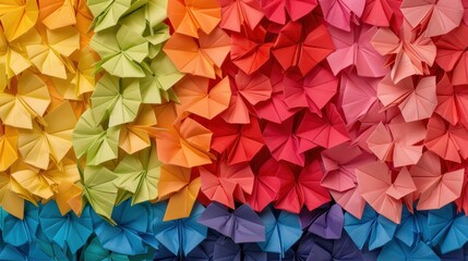 Poster - Colorful origami paper shapes