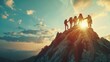 © Vlad - Team Work: Business Leaders Collaborating and Trusting Each Other Towards Success on a Mountain Peak