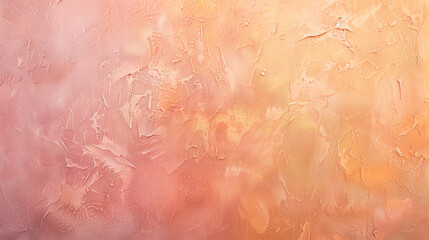 Rustic Textured Wall with Sunset Hues Color Washing Technique. Aged effect. Palette of pink, apricot, coral, goldenrod, and mauve with subtle variations. High-resolution. Soft and layered finish.