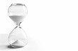 © Vlad - Time is Running Out. Hourglass Countdown to Deadline with Sand Flowing, Clock and Timer in Isolated White Background