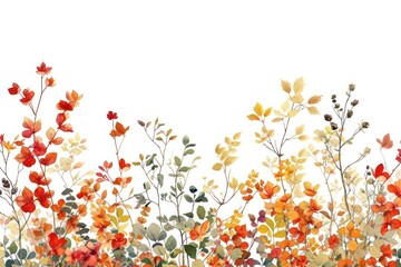 Wall Mural - Autumn flower bushes backgrounds outdoors pattern.