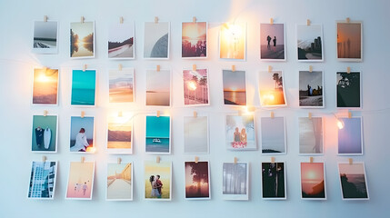 Poster - collage of polaroid photos on white wall