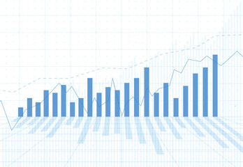 Business candle stick graph chart of stock market investment trading on white background design. Bullish point, Trend of graph. Vector illustration