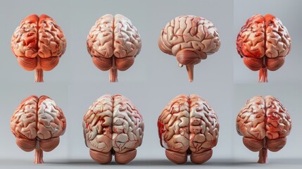 Wall Mural - A realistic set of human brain