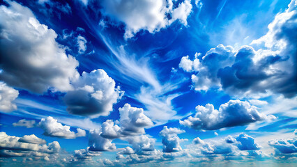 Wall Mural - Beautiful blue sky cloudsfor background. Panorama of sky.