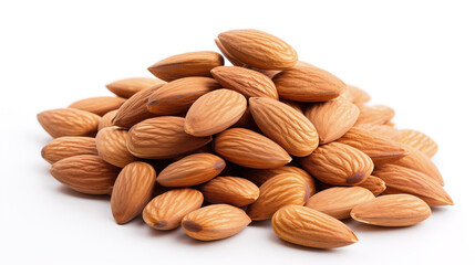 Wall Mural - almonds isolated on white background. Peeled almonds