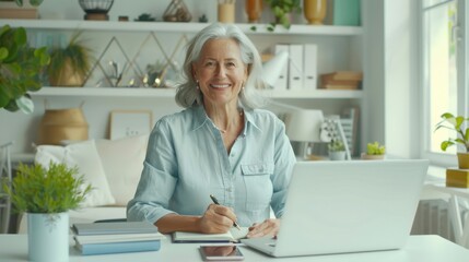 Canvas Print - The Elderly Woman Working