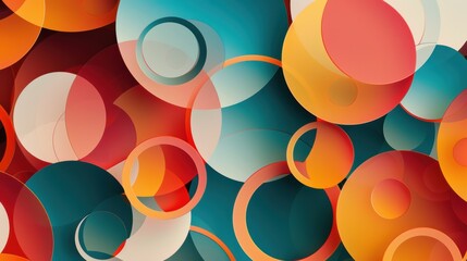 Wall Mural - Abstract Circles: Vibrant Overlapping Circles Symbolizing Diversity and Unity