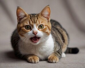 Red beautiful kitten. Portrait of a domestic cat.