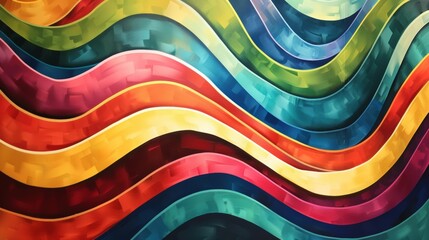 Wall Mural - Vibrant Abstract Waves: Artistic Expression of Movement and Energy
