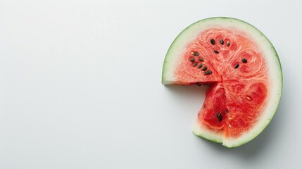 Sticker - Watermelon half on a white background