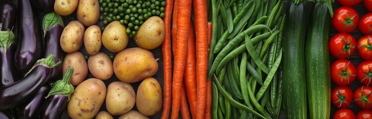 Vegetables and fruits in a food background