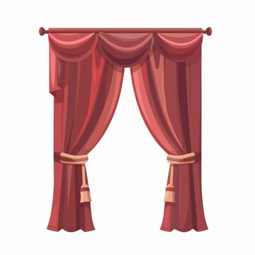 The golden tassel on the draperies curtain on the cornice is tied on the cornice as in a domestic or theatre interior.