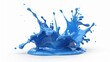 © artpray - 3D rendering blue paint splash isolated on white background. Generate AI image