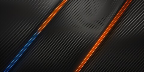 a carbon fiber background with one cyan and one orange line, 2:1, banner website, ads banner, landing page, industrial carbon wallpaper