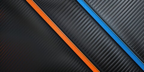 a carbon fiber background with one cyan and one orange line, 2:1, banner website, ads banner, landing page, industrial carbon wallpaper