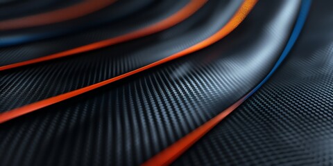 a carbon fiber background with one cyan and one orange line, 2:1, banner website, ads banner, landing page, industrial carbon wallpaper