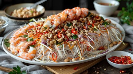 Wall Mural - thai food fried shrimp