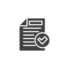 Poster - Agreement document with a checkmark vector icon