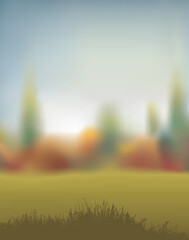 Poster - Calm autumn field. Vector drawing