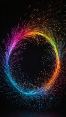 Wall Mural - Bright particles create dynamic sound and music visualization.