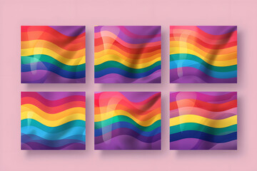 Wall Mural - Gay pride month poster design collection. Set of banners for LGBTQ pride celebration Generative AI