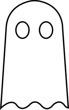 Ghost, phantom or apparition haunting Halloween line art vector icon for holiday apps and websites. Simple spooky character editable stock. Scary ghostly monster Silhouette on transparent background.