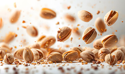Wall Mural - pistachios floating in the air