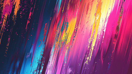 Wall Mural - vibrant glitch art abstract background with dynamic rainbow colors