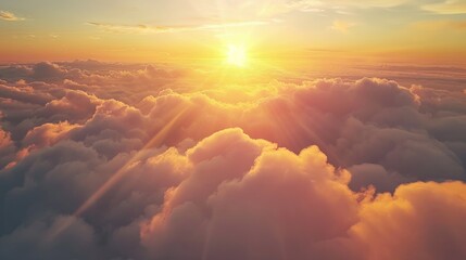 Wall Mural - Sunset cirrus cloud viewed from above