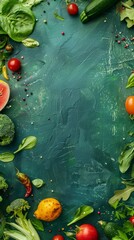 Wall Mural - World Vegan Day concept with copy space. Healthy food concept