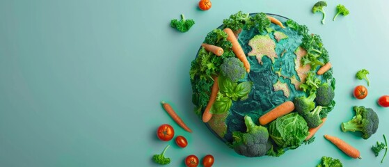 Canvas Print - World Vegan Day concept with copy space. Healthy food concept