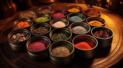 Poster - spices in a market