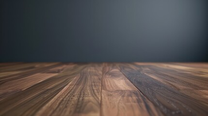 Wall Mural - Empty wooden floor closeup and room ceiling and doors with light reflection