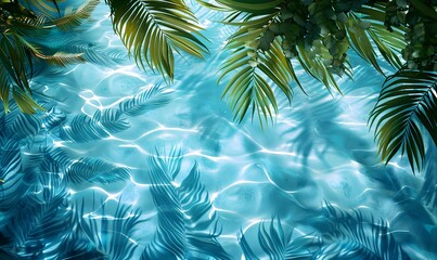 Wall Mural - palm tree and water, Generative AI